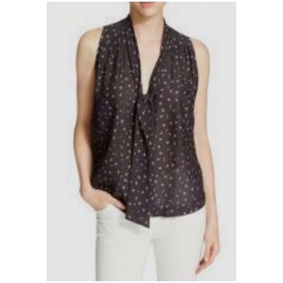 Free People Sleeveless Printed Front Tie Sheer Tank Top - Picture 2 of 8